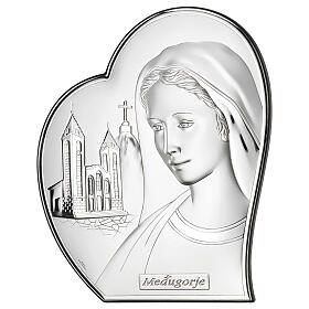 Our Lady of Medjugorje, silver bilaminate, 8x6 in, Valenti Argenti