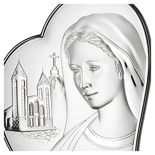 Our Lady of Medjugorje, silver bilaminate, 8x6 in, Valenti Argenti 2