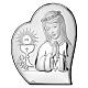 Bild Erstkommunion Mädchen – Herzform, Bilaminat silberfarben, Valenti Argenti, 15 × 12 cm s1