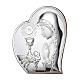 First Communion heart with praying girl, silver bilaminate, Valenti Argenti, 6x5 in s1