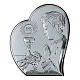 First Communion favour for boy, silver bilaminate bas-relief, Valenti, 6x5 in s1