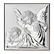Quadro Angelo Custode bilaminato argento Valenti Argenti 8x8 cm s1