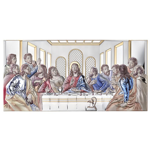 Leonardo's Last Supper in colored bilaminate Valenti Argenti 15x25 cm 1