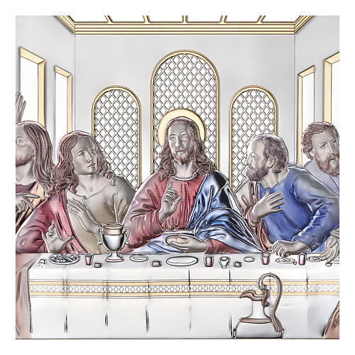 Leonardo's Last Supper, colourful silver bilaminate, Valenti Argenti, 8x16 in 2