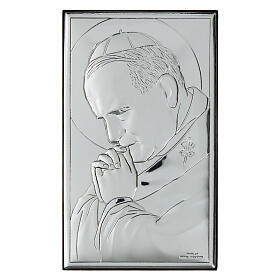 Reliefbild mit Silberbeschichtung – Papst Johannes Paul II, 11 × 6,5 cm, Valenti