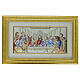 Last Supper bas-relief, colourful silver bilaminate with golden frame, Valenti Argenti, 17x27 in s1