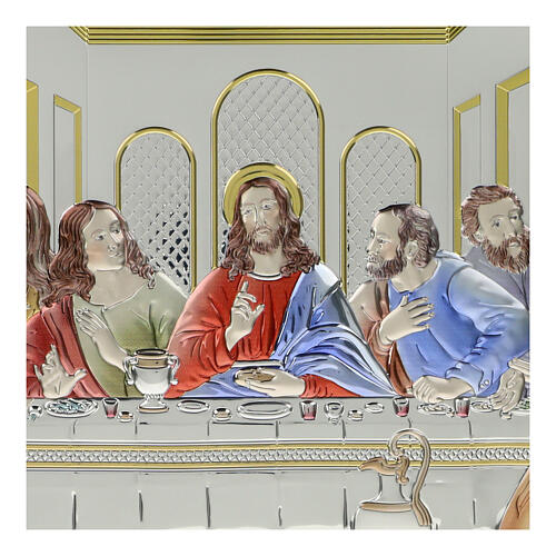Ostatnia Wieczerza Leonardo obraz z bilaminatu srebrnego, Valenti, 32x65 cm 2