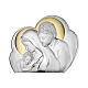 Rounded bas-relief of the Holy Family, silver bilaminate, Valenti, 4x6 in s1