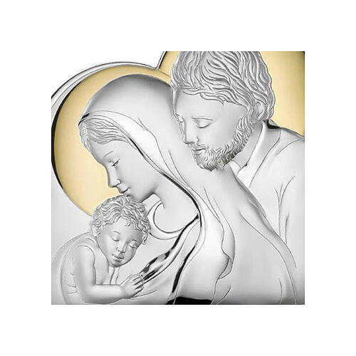 Sacra Famiglia sagomata bilaminato argento dettagli oro Valenti Argenti 16x19 cm 2