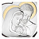 Holy Family, silver bilaminate heart, golden details, Valenti, 3.5x4 in s2