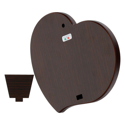 Sacra Famiglia cuore bilaminato argento dettagli oro Valenti 9x11 cm 3