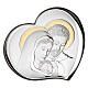 Sacra Famiglia cuore bilaminato argento dettagli oro Valenti 9x11 cm s1