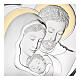 Holy Family, heart with golden details, silver bilaminate, 9x10 in, Valenti Argenti s2