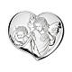 Heart-shaped bas-relief with Guardian Angel, silver bilaminate, Valenti, 5x6 in s1