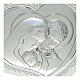 Heart with Holy Family, silver bilaminate, Valenti Argenti, floral frame, 12x15 in s2