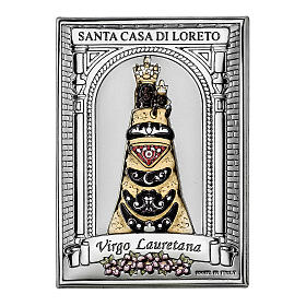 Virgo Lauretana Loreto prata bilaminada a cores Valenti Argenti 11x7 cm