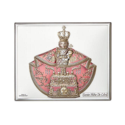 Santo Niño de Cebu bilaminado colores Valenti Argenti 12x15 cm 1