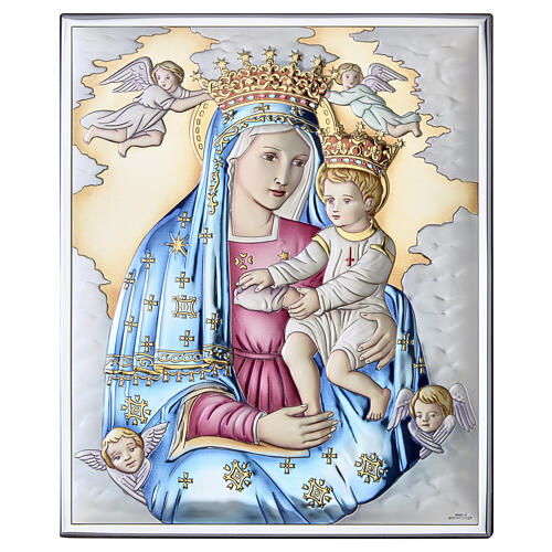 Our Lady of Graces, silver bilaminate, colour and gold, Valenti, 10x8 in 1