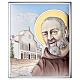 Quadro bilaminato argento Padre Pio colorato Valenti 26x21 cm s1