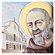 Quadro bilaminato argento Padre Pio colorato Valenti 26x21 cm s2