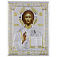 Ikone mit Silberbeschichtung und goldfarbenen Details – Christus Pantokrator, 16 × 12 cm, Valenti s1
