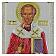 Icon of St. Nicholas of Myra, coloured silver bilaminate, Valenti Argenti, 8x6 in s2