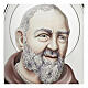 Quadro archetto Padre Pio bilaminato argento colorato Valenti Argento 17x13 cm s2
