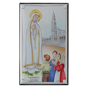 Notre-Dame de Fatima émaillée couleurs bilaminé Valenti Argenti 11x7 cm