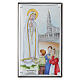 Nossa Senhora de Fátima com pastorinhos prata bilaminada cores Valenti 15x9 cm s1