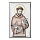 Imagem São Francisco prata bilaminada colorida Valenti 11x6 cm s1