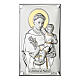 St. Anthony of Padua with Child, silver bilaminate, golden details, 4x2.5 in, Valenti Argenti s1