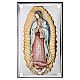 Cuadrito Virgen Guadalupe bilaminado plata coloreado 15x9 cm s1
