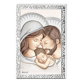 Modern Holy Family, silver frame, Valenti, 5.5x3.5 in