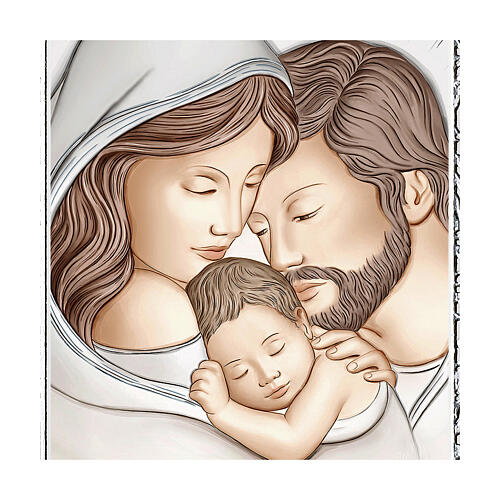 Quadretto Sacra Famiglia cornice argentata Valenti 14x9 cm 2