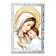Madonna con Bambino quadretto legno Valenti cornice argento 14x9 cm s1