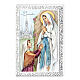 Image of Our Lady of Lourdes and Bernadette, silver frame, 7x4 in, Valenti s1