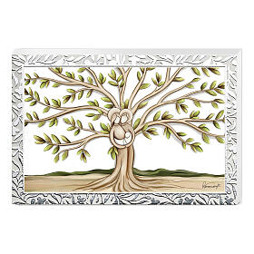 Tree of Life, silver picture, Holy Family, Valenti, 4x7 in