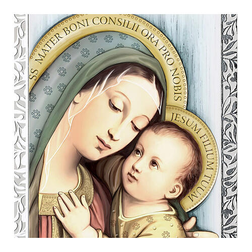 Our Lady of Good Counsel, white wooden picture, Valenti Argenti, 5.5x3.5 in 2