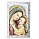 Madonna del Buon Consiglio quadretto legno bianco Valenti Argenti 14x9 cm s1