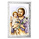 Saint Joseph with Enfant Jesus, panel with silver details, Valenti, 5.5x3.5 in s1