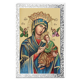 Picture of Our Lady of Perpetual Help, silver frame, Valenti, 7x4.5 in