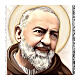 Saint Pio, colour portrait with silver frame, Valenti, 7x4.5 in s2