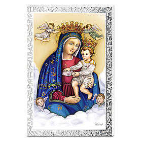 Our Lady of Grace white wood silver frame Valenti 18x12 cm