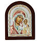 Our Lady of Kazan, icon with colourful silver bilaminate riza, Valenti Argenti, 6x5 in s1