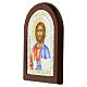 Arched icon of Christ Pantocrator, colourful silver bilaminate, Valenti Argenti, 6x5 in s2