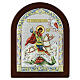 Icône Saint George arrondie bilaminé coloré Valenti 16x12 cm s1