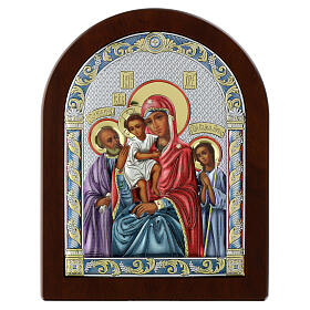 Les Trois Joies icône bilaminé argent détails colorés Valenti Argenti 16x12 cm