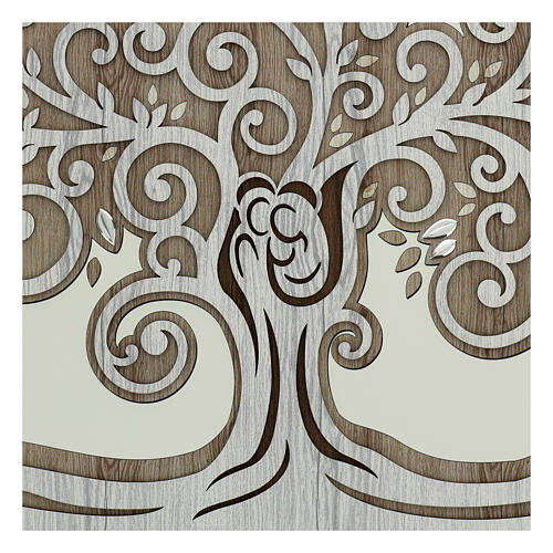 Albero della Vita legno bilaminato argento Valenti 40x60 cm 2