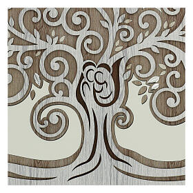 	Árbol de la Vida cuadro madera hojas bilaminado Valenti 50x80 cm