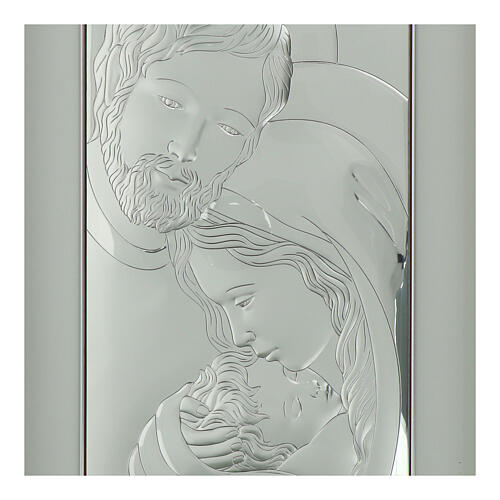 Picture of the Holy Family with frame, silver bilaminate, Valenti, 28x18.5 in 2